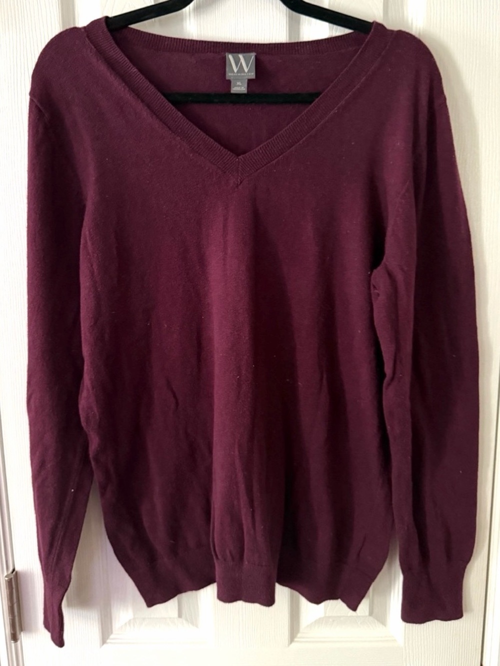 Worthington Women’s XL Burgundy V Neck Pullover Sweater Workwear